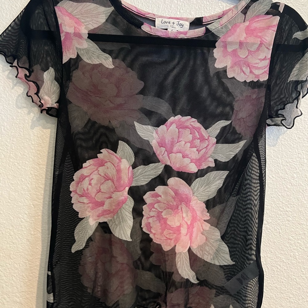 love + Joy sheer floral top